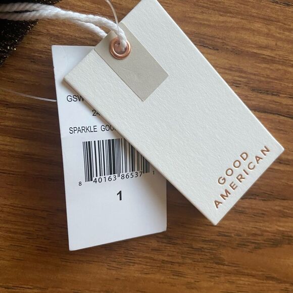 NWT Good American - square strap high waist bikini set metallic brown - S/XS - Picture 6 of 12